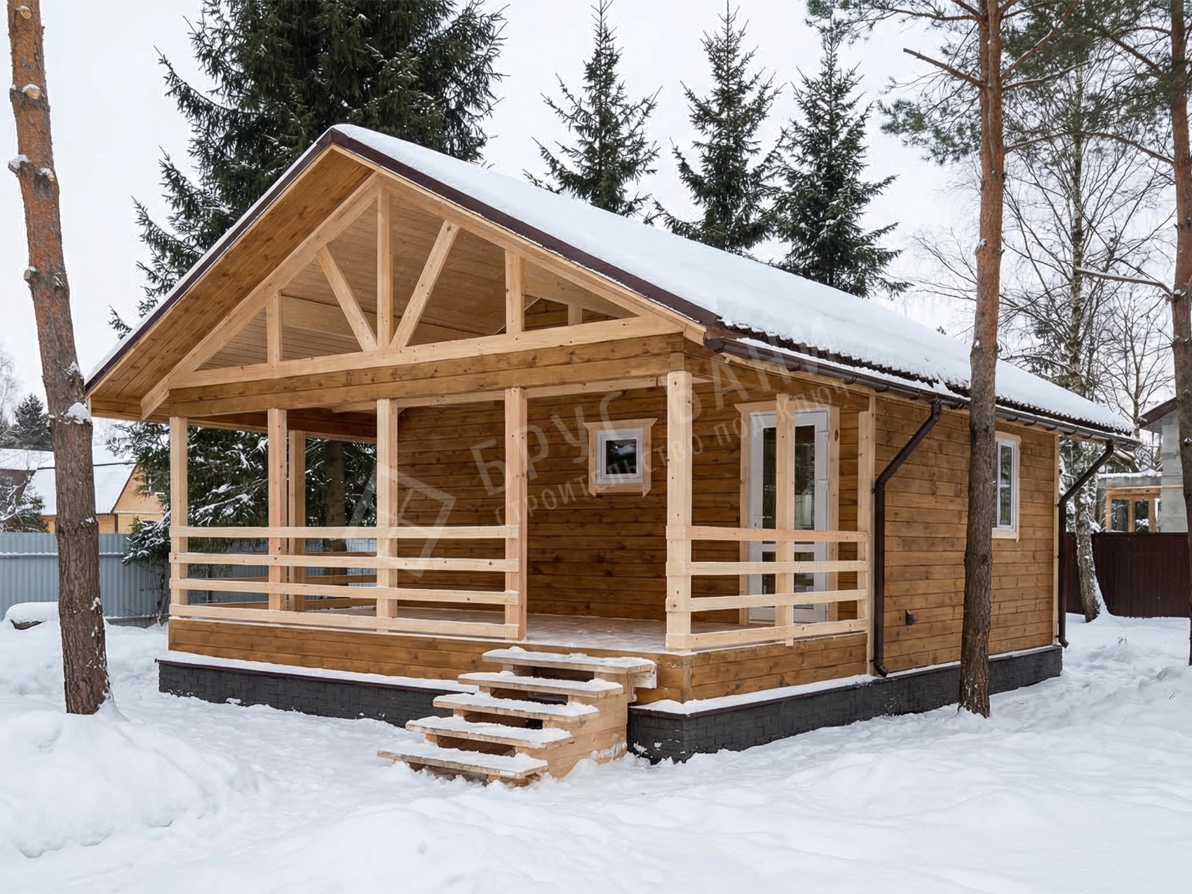 Каркасная баня 6х8