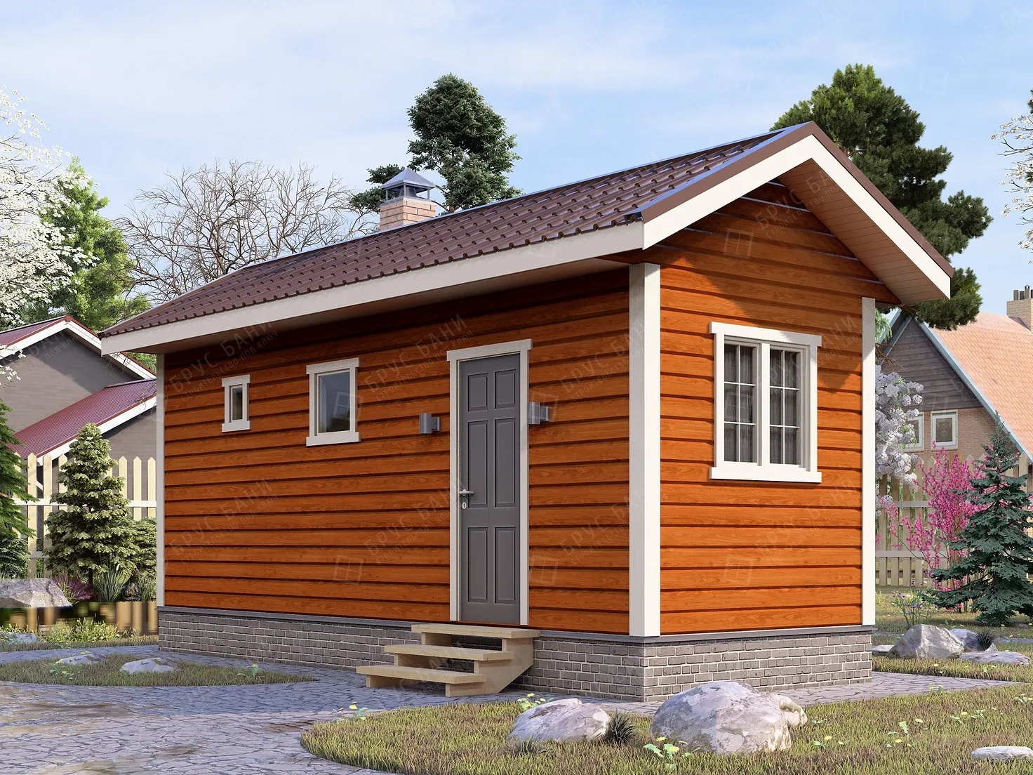 Баня из бруса 2.5x7 