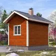 Баня из бруса 3x4 - фотография слева
