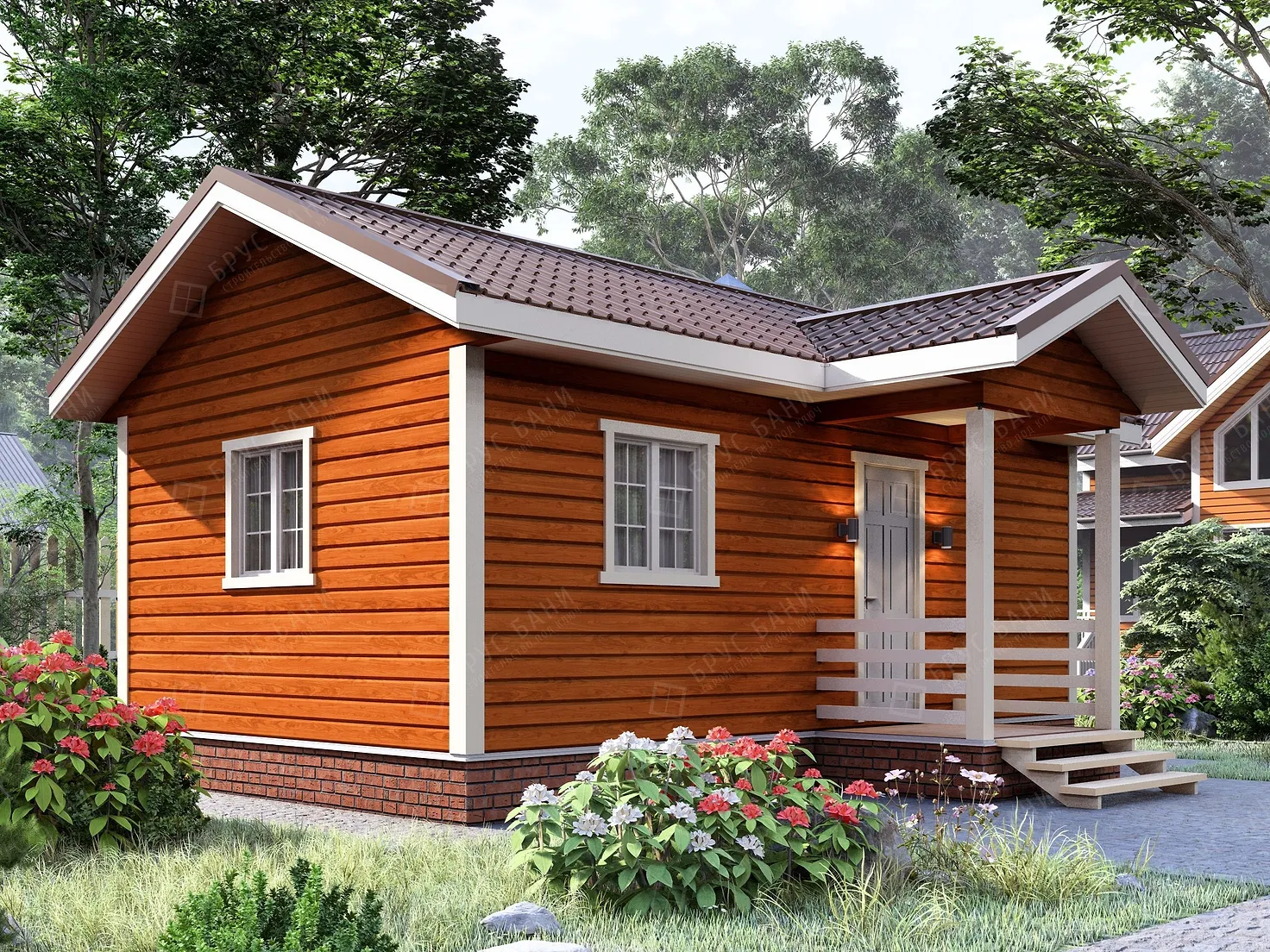 Баня из бруса 4.5x7.5 