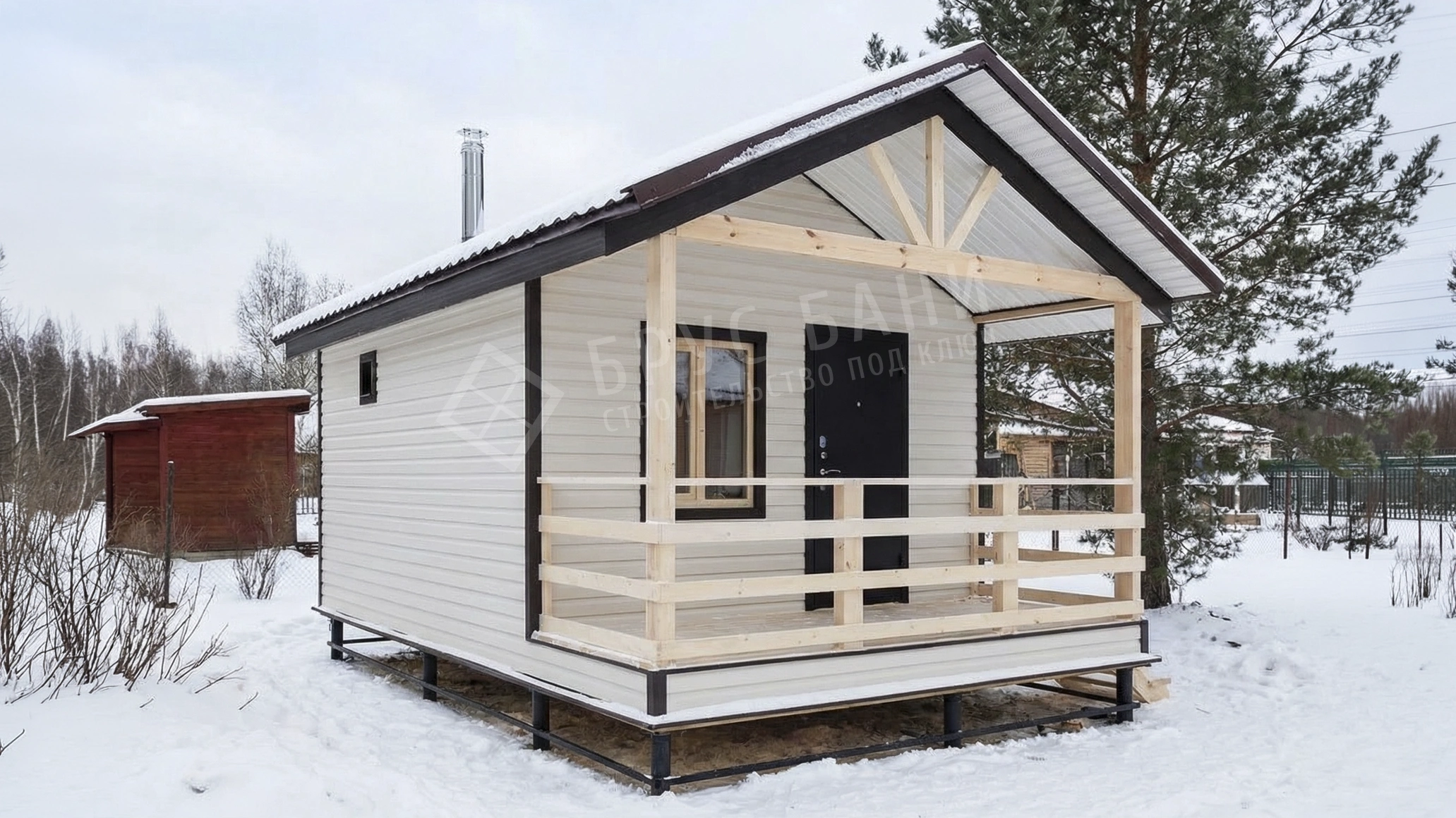 Каркасная баня 4х6 Тихвин