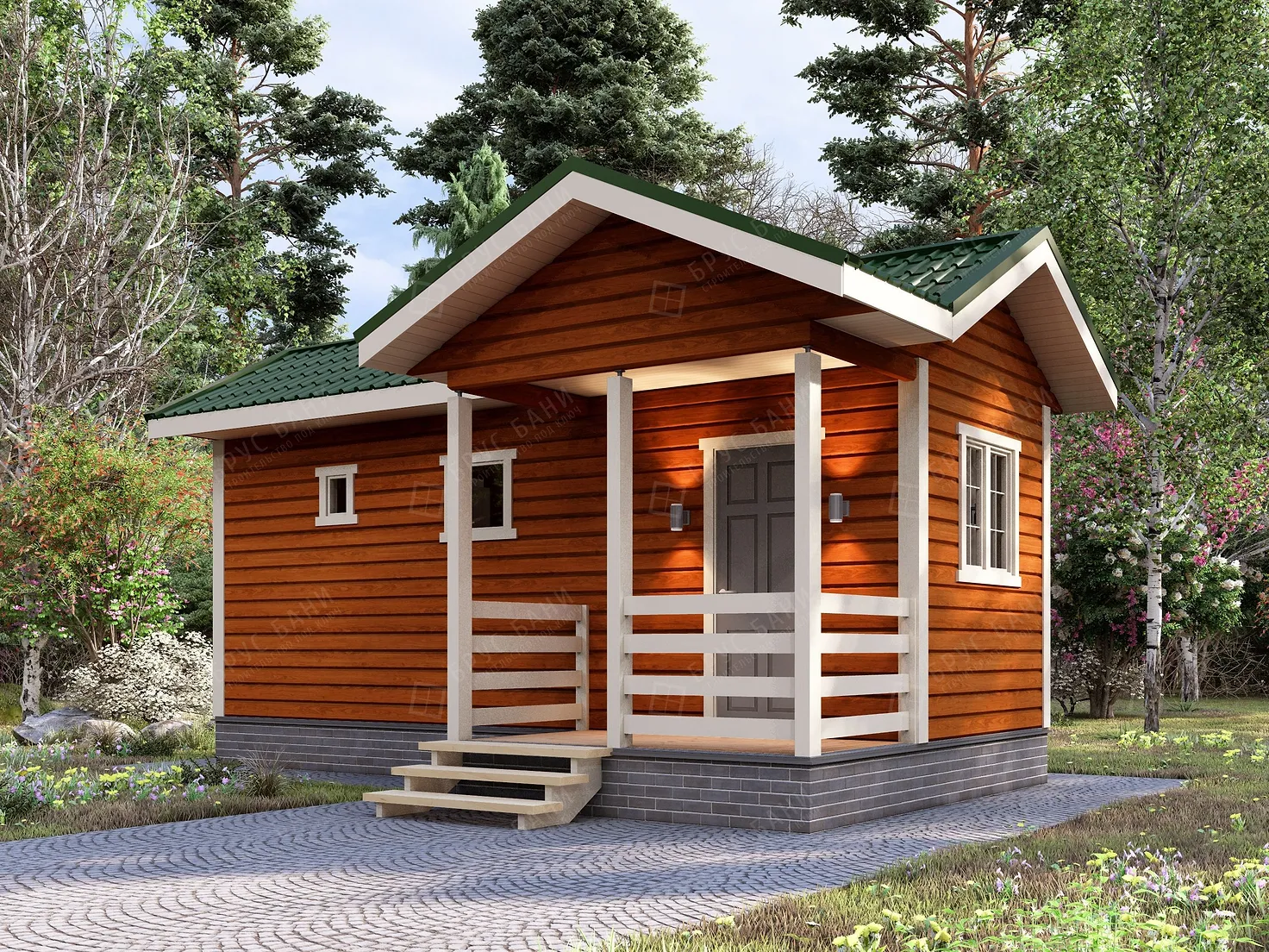 Баня из бруса 2.5x7 