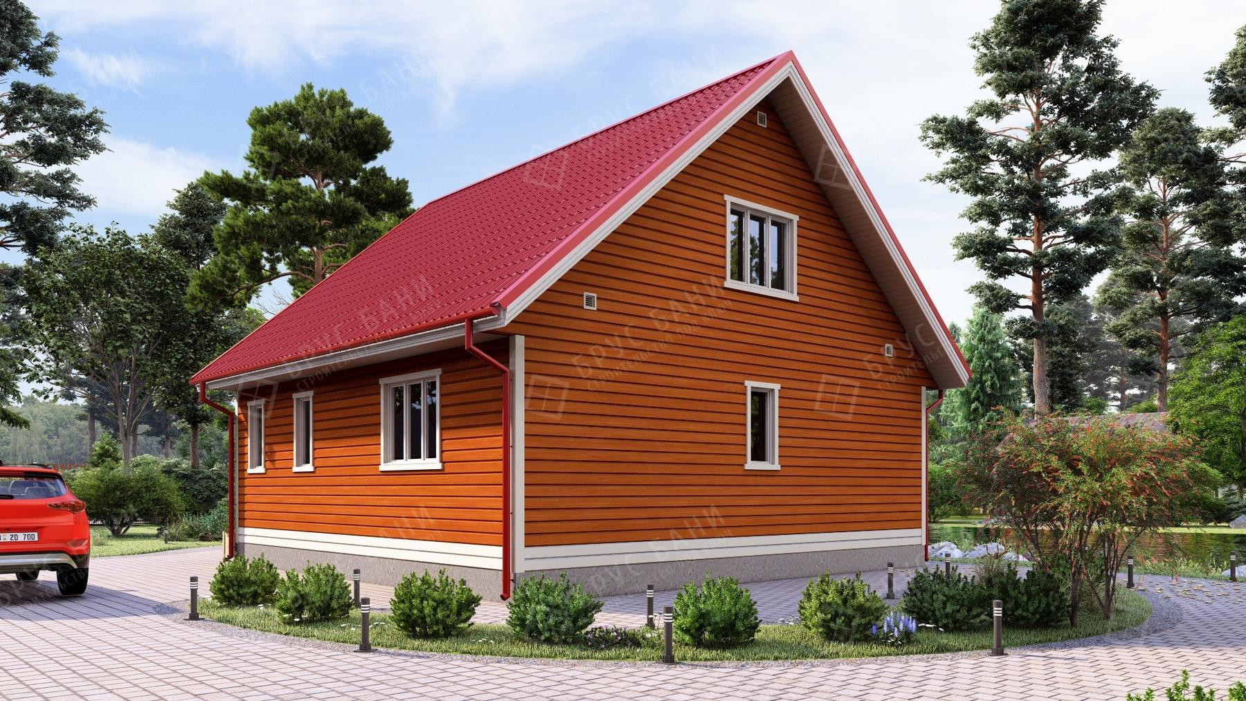 Дом из бруса 9x9 - фотография справа
