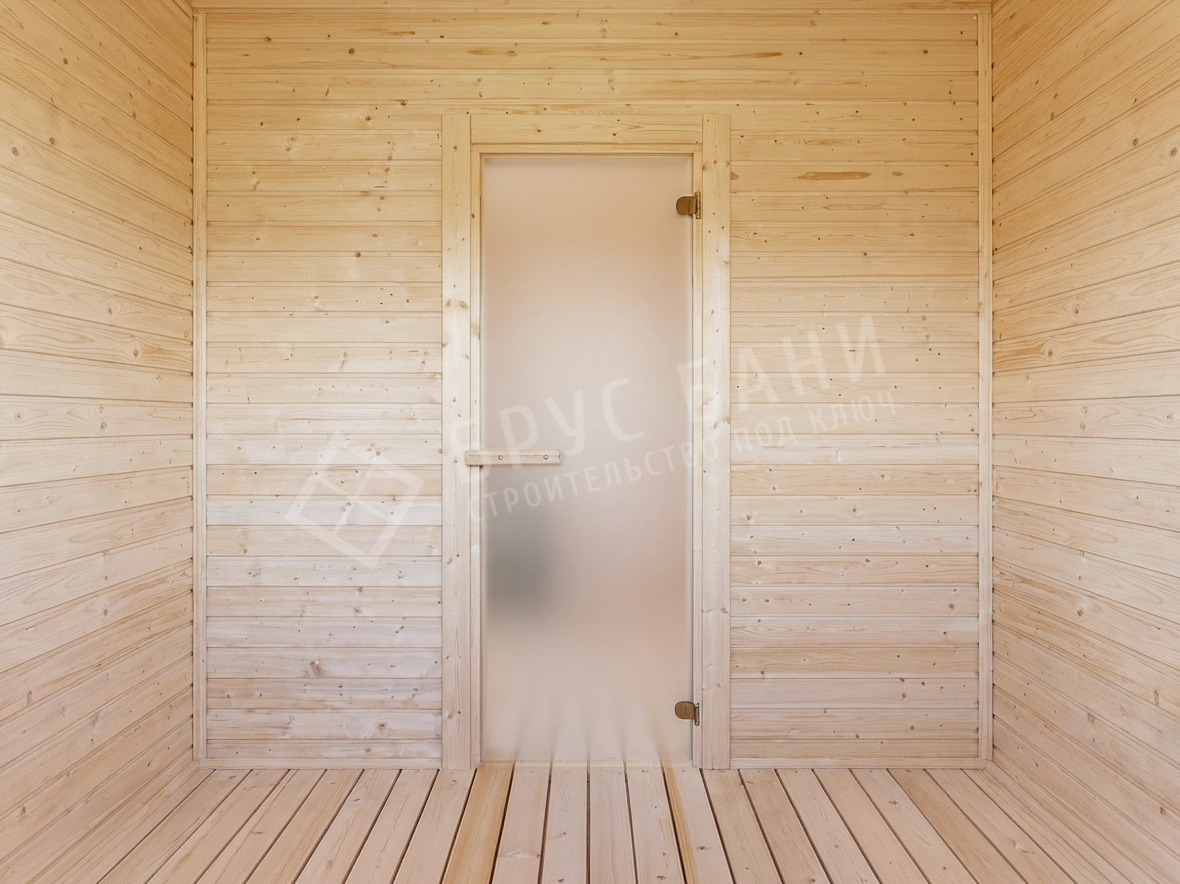 Дверь в парную в каркасной бане 4х6