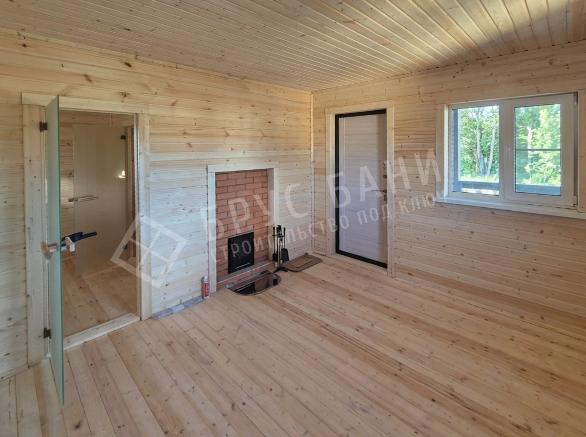 Комната отдыха в каркасной бане 6х6