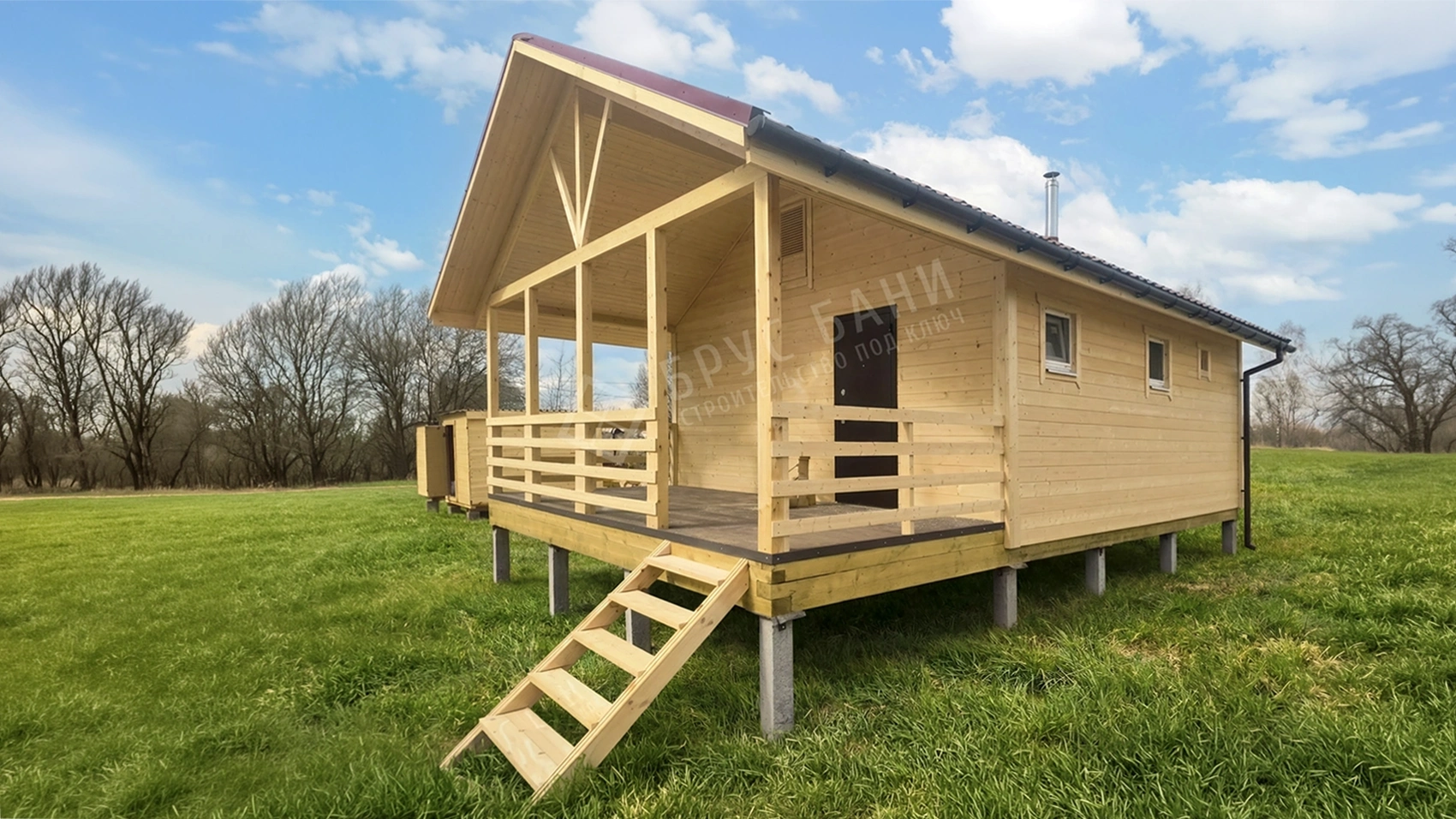 Каркасная баня 6х8.5 Кемь