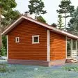 Баня из бруса 5x8 - фотография сзади