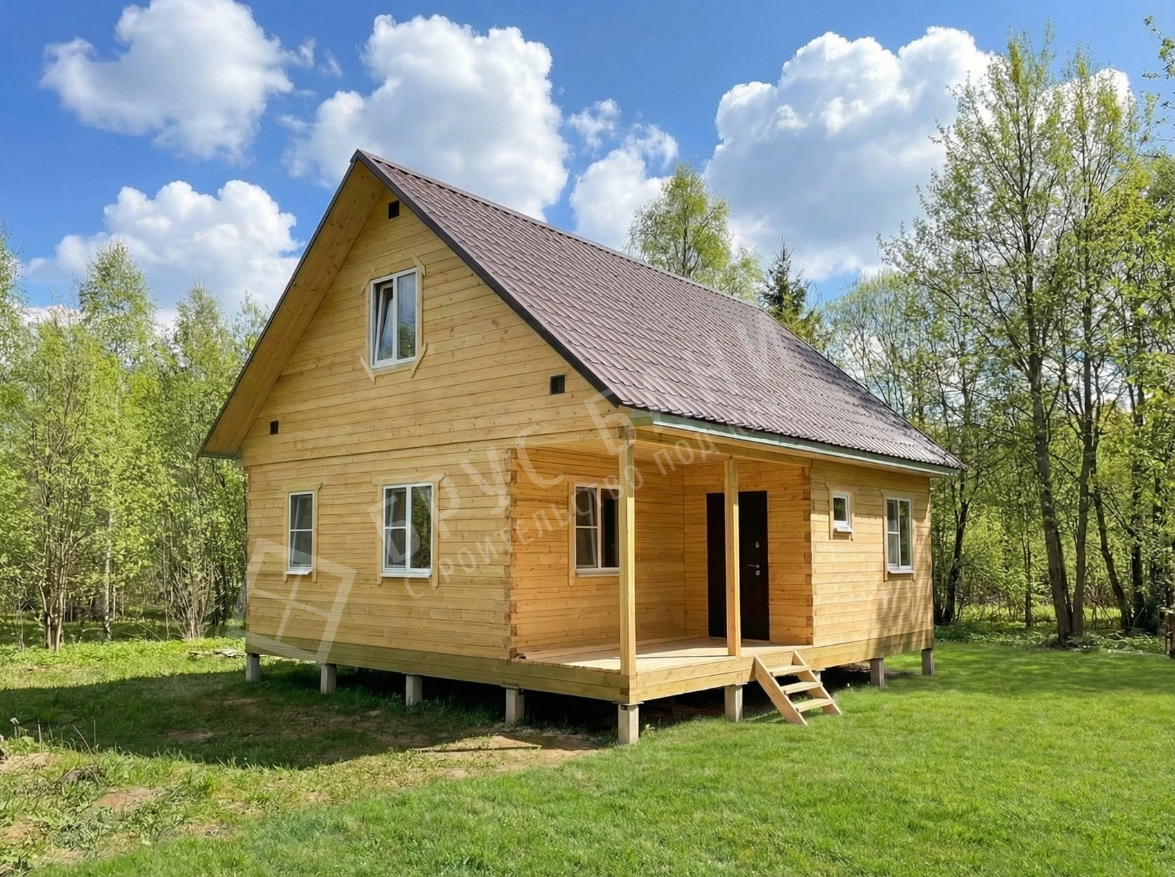 Дом из бруса с террасой