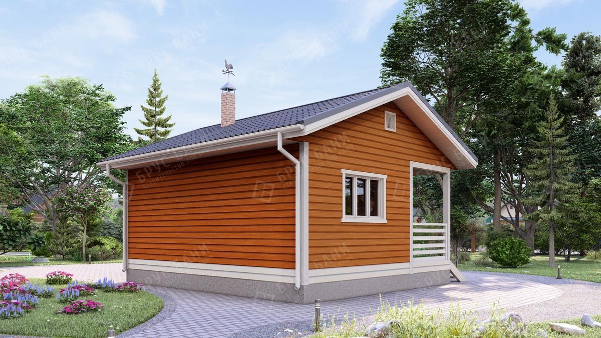 Каркасная баня 6x7 - фотография справа