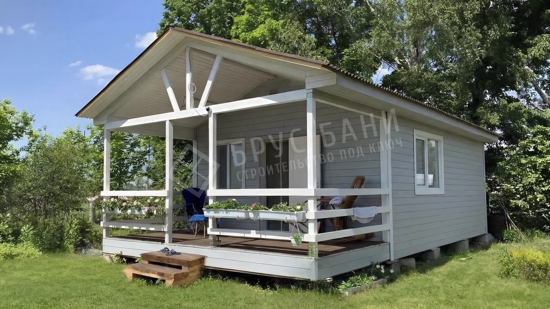 Каркасная баня 5х9.5 Приозерск