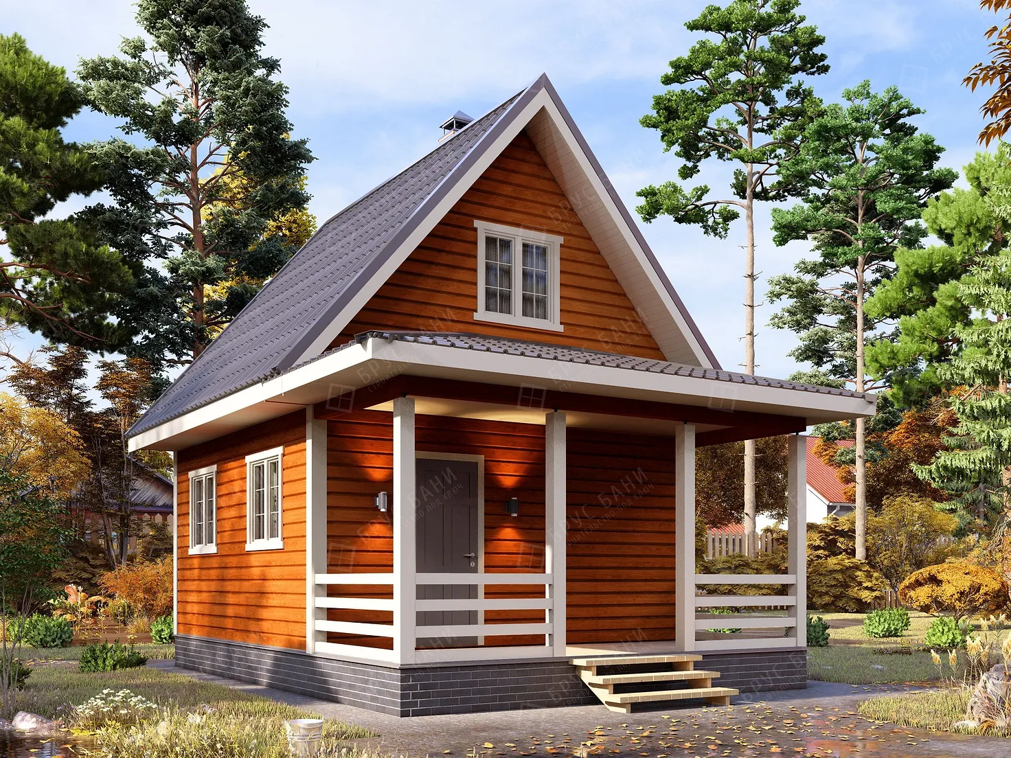 Каркасная баня 5x7