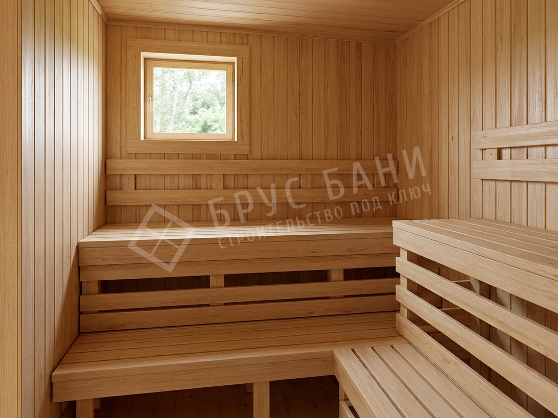 парная каркасной бани 7x7.5