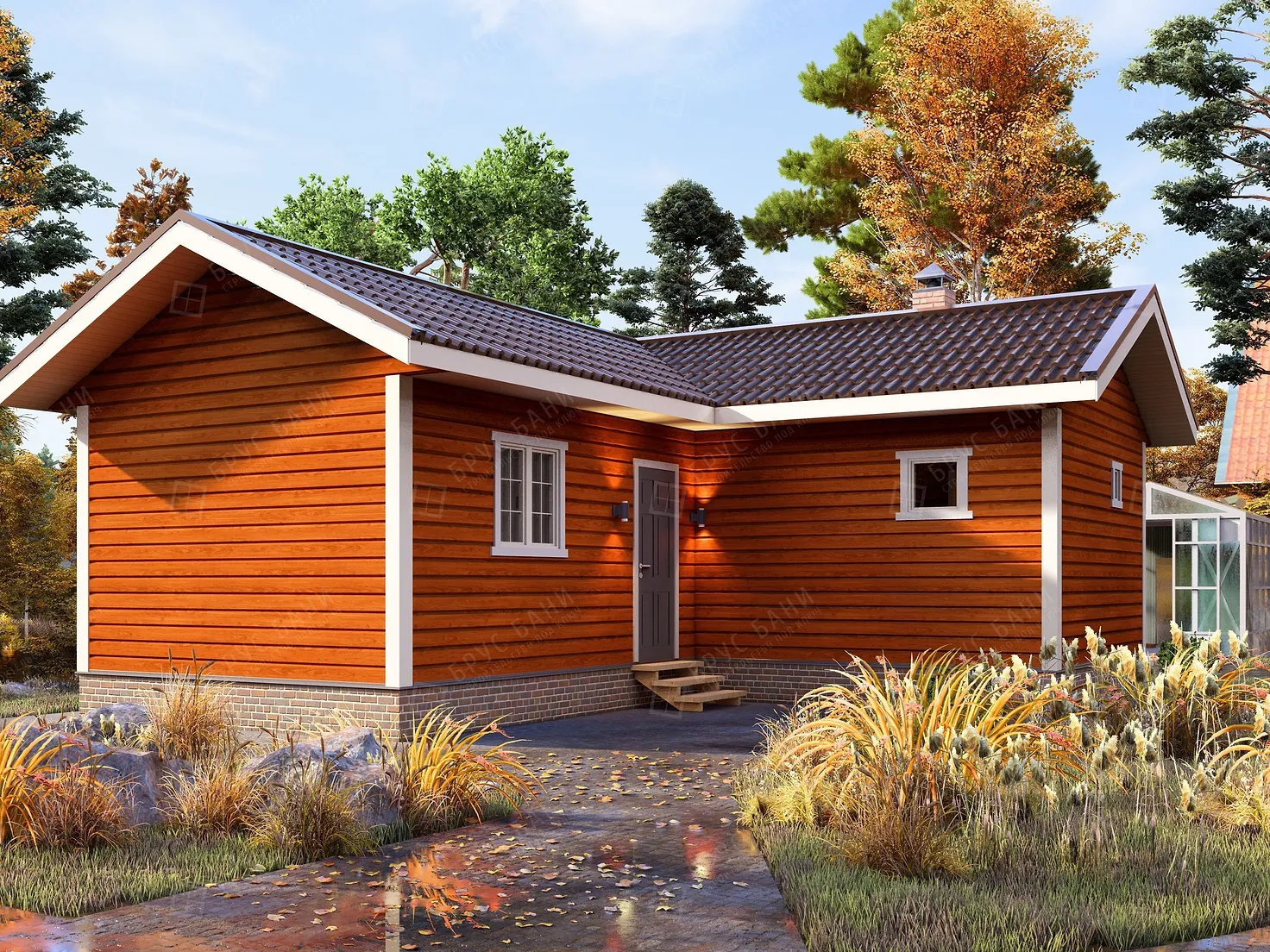 Баня из бруса 8x9 