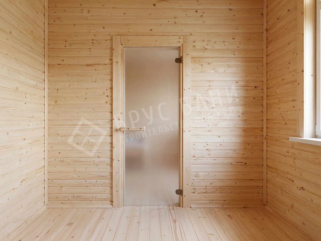 Дверь в моечную в каркасной бане 4х6