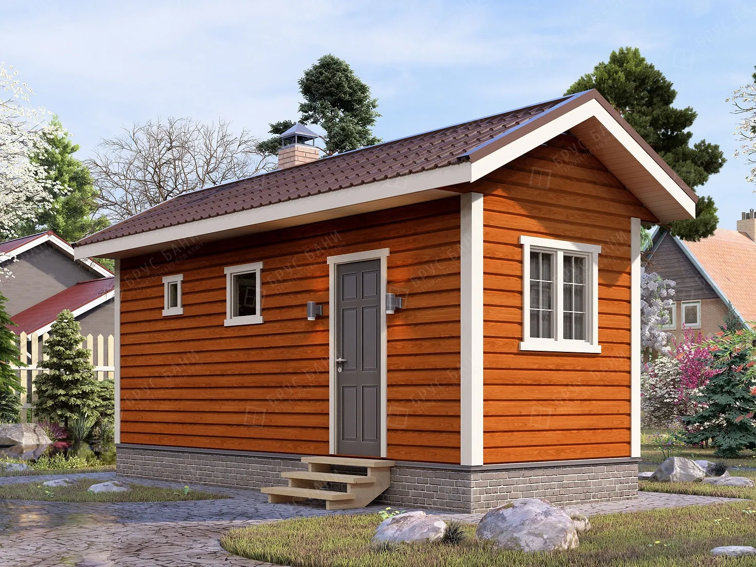 Баня из бруса 2.5x7 