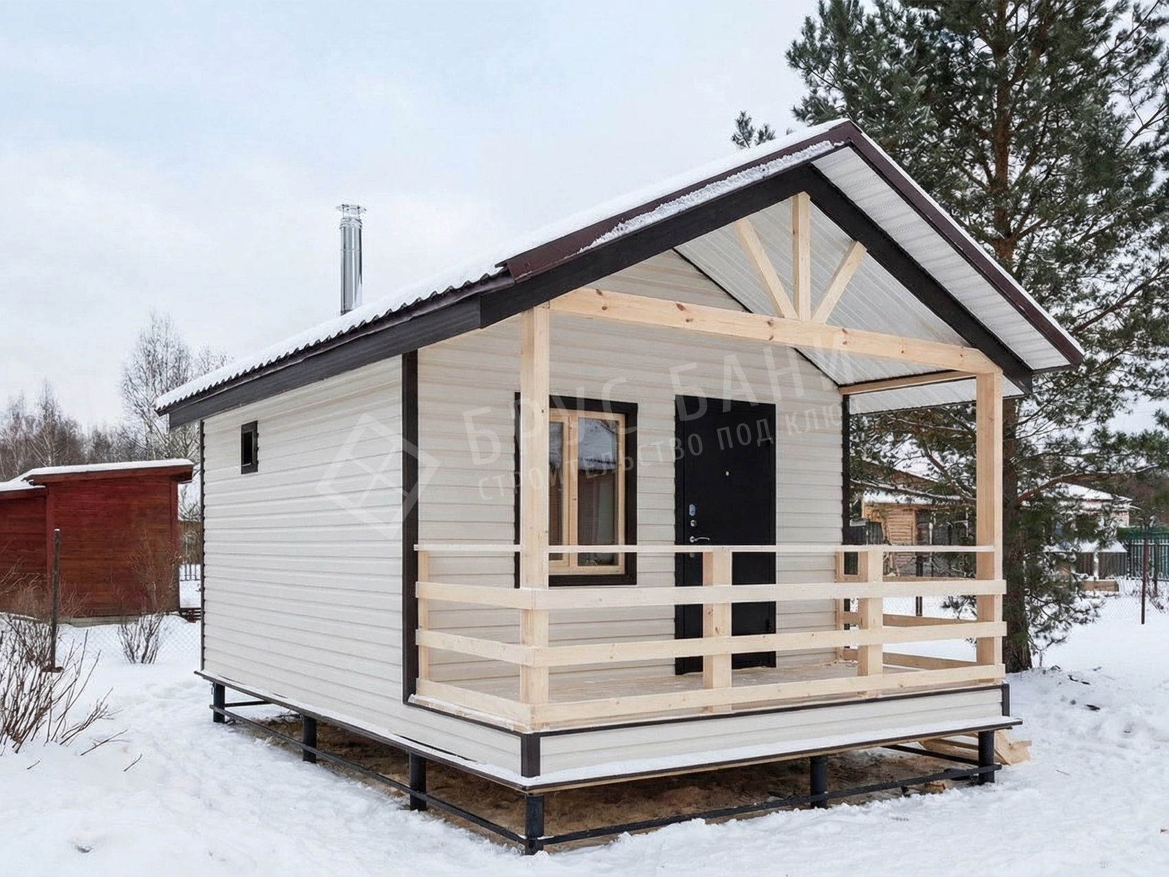 Каркасная баня 4х6