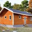 Баня из бруса 6x10 - фотография слева