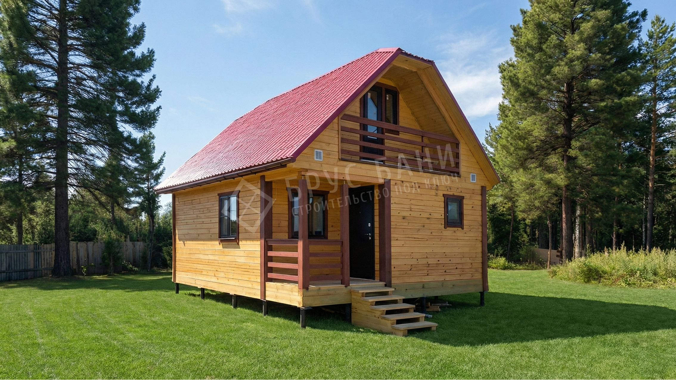 Баня из бруса 6х7.5 Люберцы