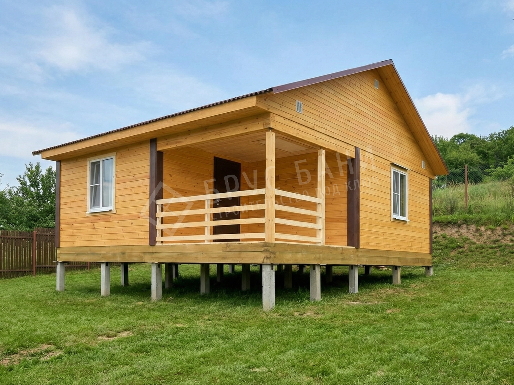 Баня из бруса вид сбоку