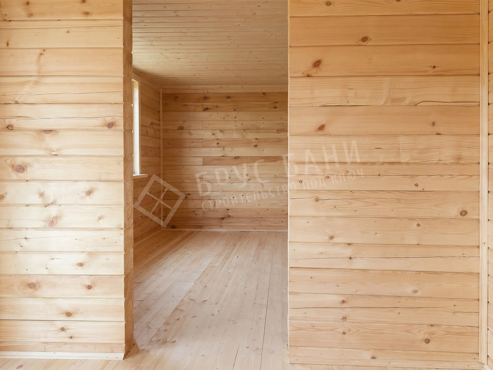 Дверной проем в бане из бруса 6х7