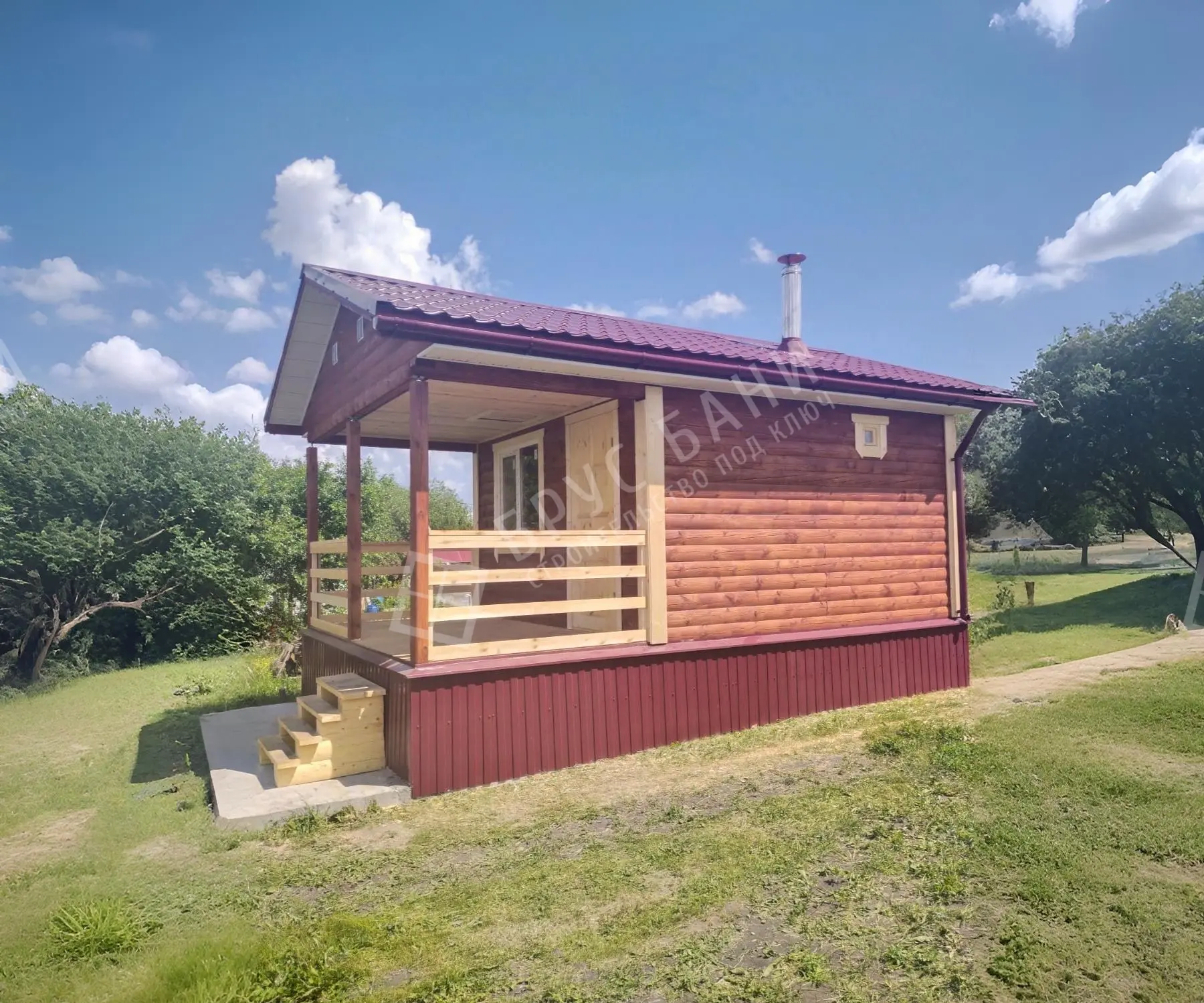 Баня из бруса вид сбоку