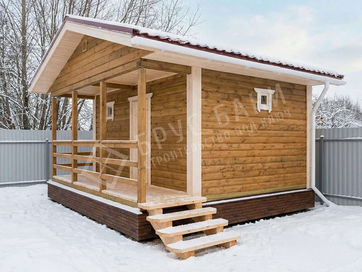  Баня из бруса вид сбоку