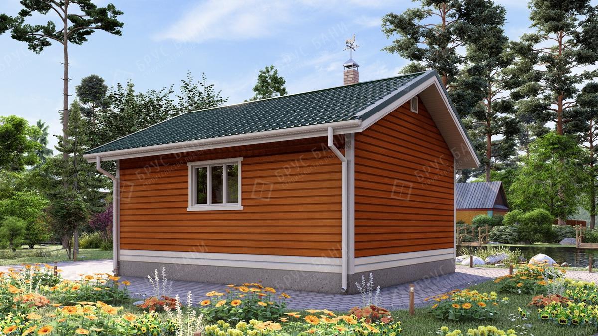 Баня из бруса 6x7 - фотография справа