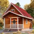 Баня из бруса 6x7.5 - фотография слева
