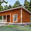 Баня из бруса 5x10 - фотография слева