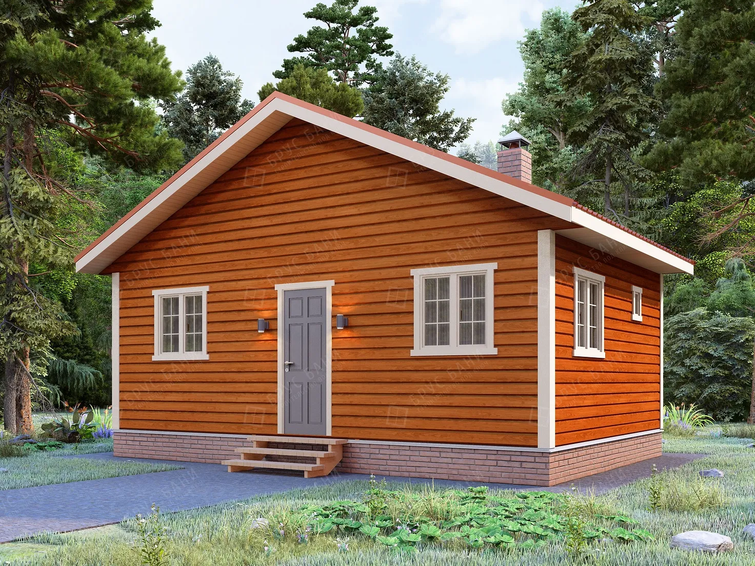 Баня из бруса 5x7.5 