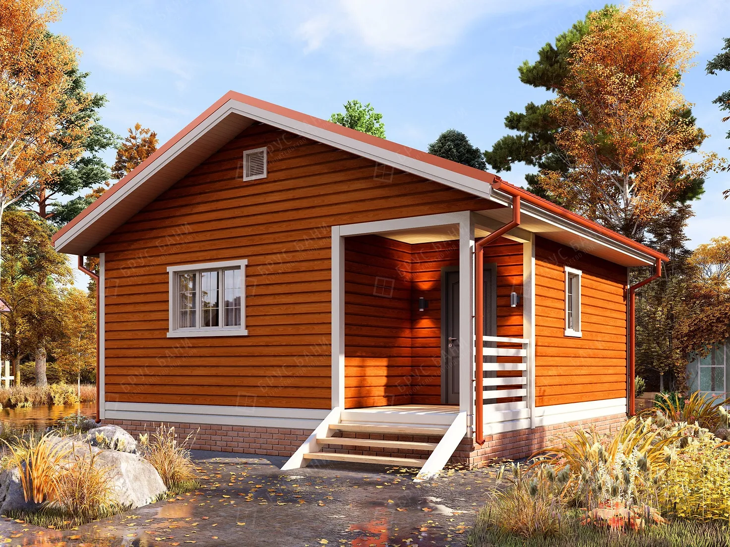 Каркасная баня 7x7