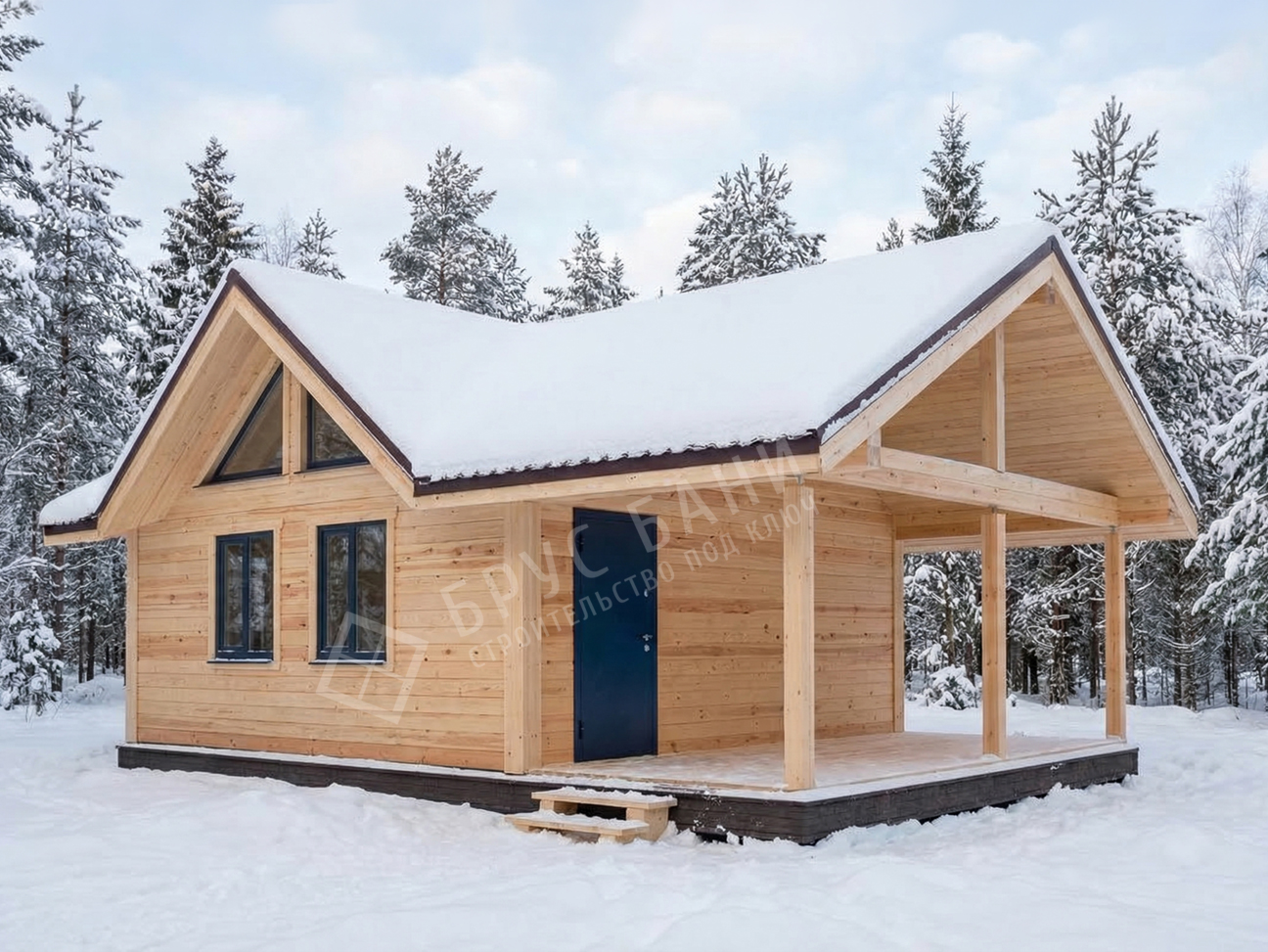 Каркасная баня 6х6