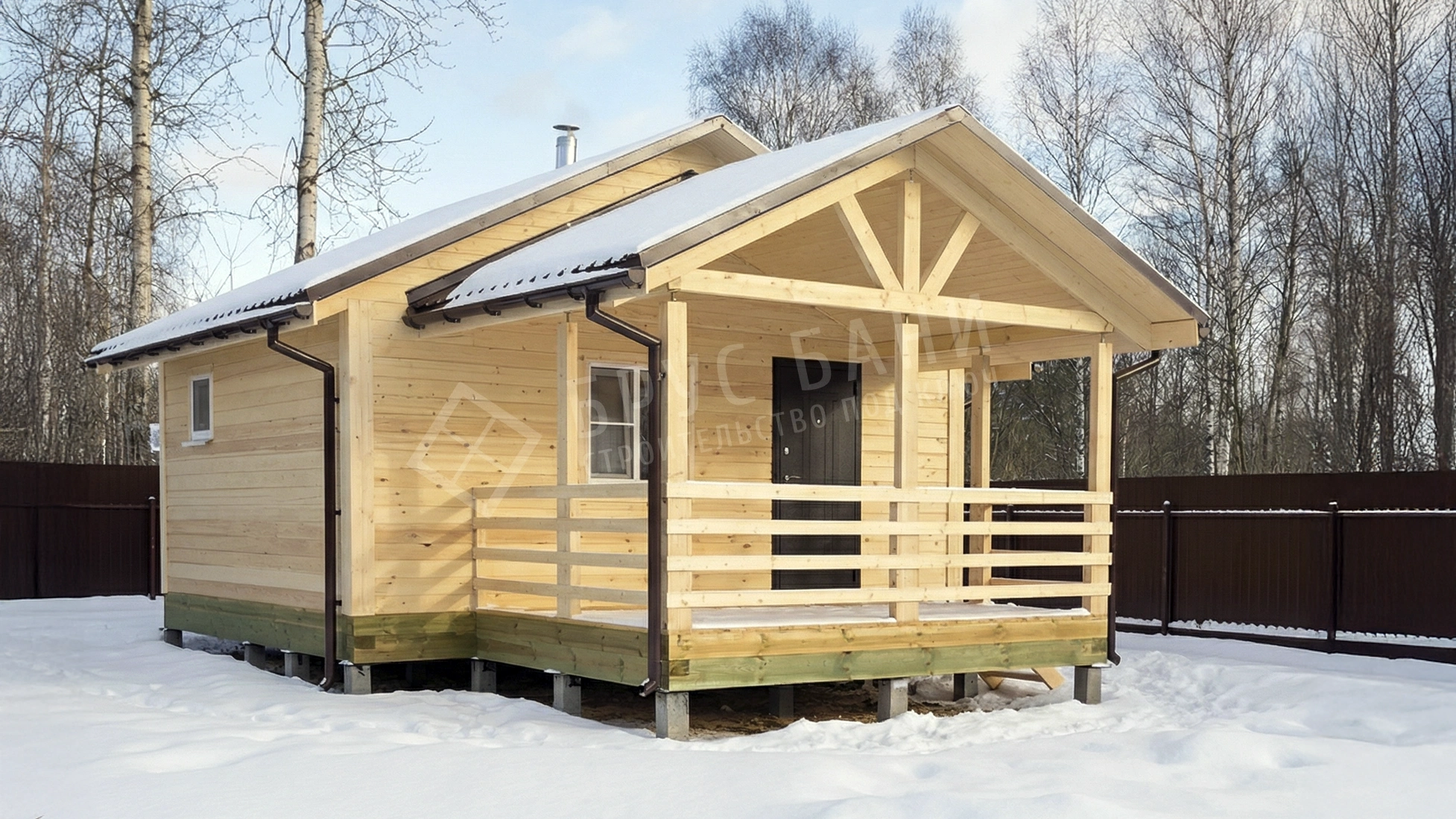 Баня из бруса 6х8 Архангельск