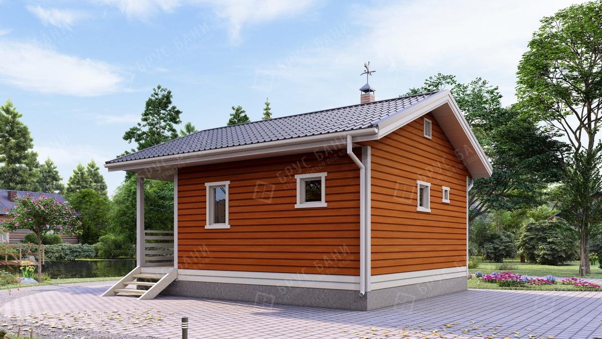 Каркасная баня 6x7 - фотография слева