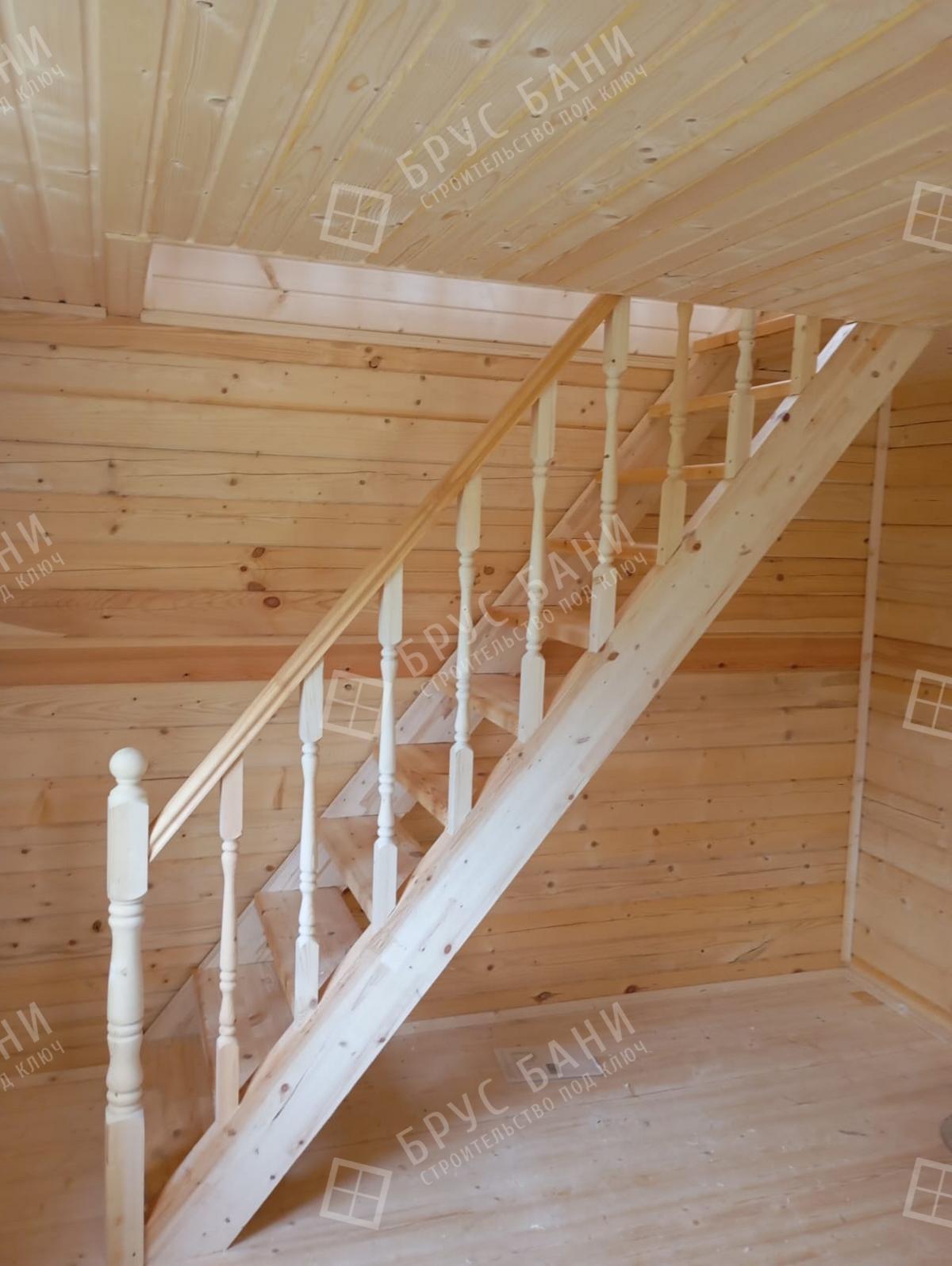 лестница в бане из бруса 6х6