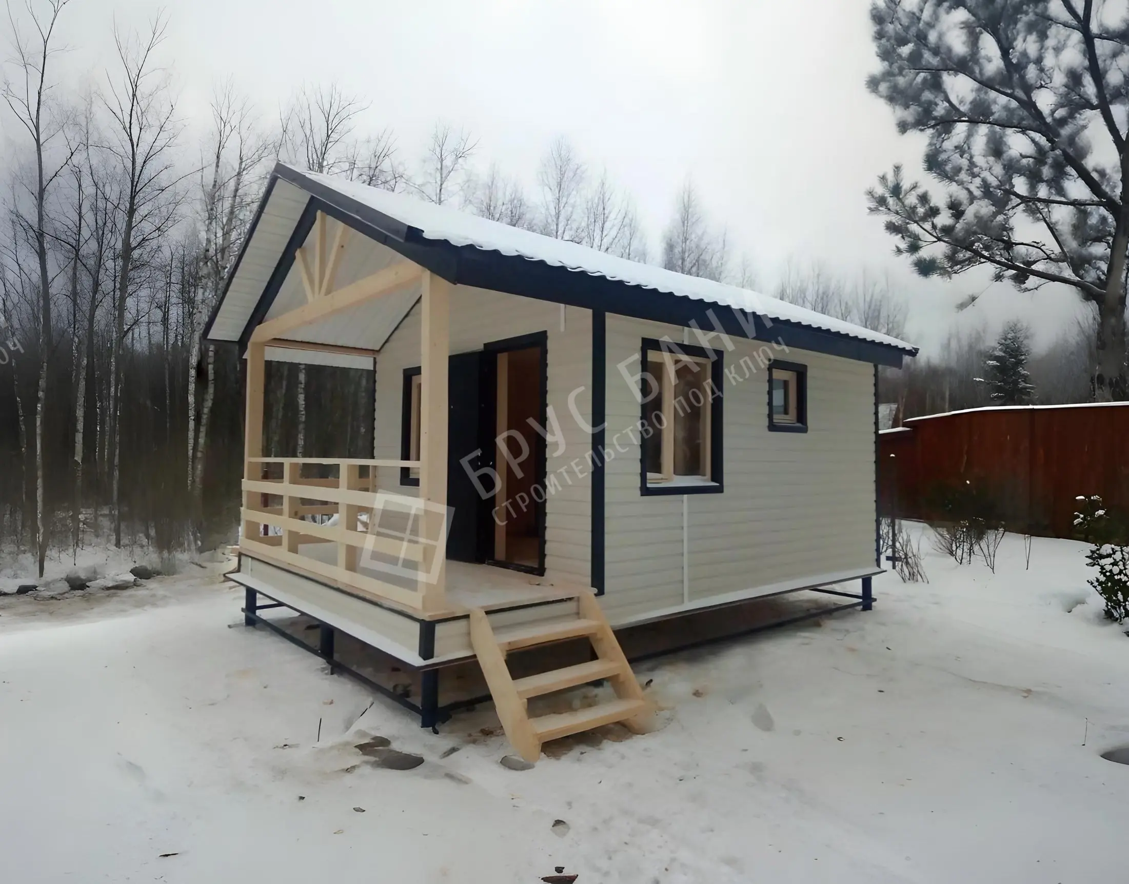 Каркасная баня 4х6 Тихвин