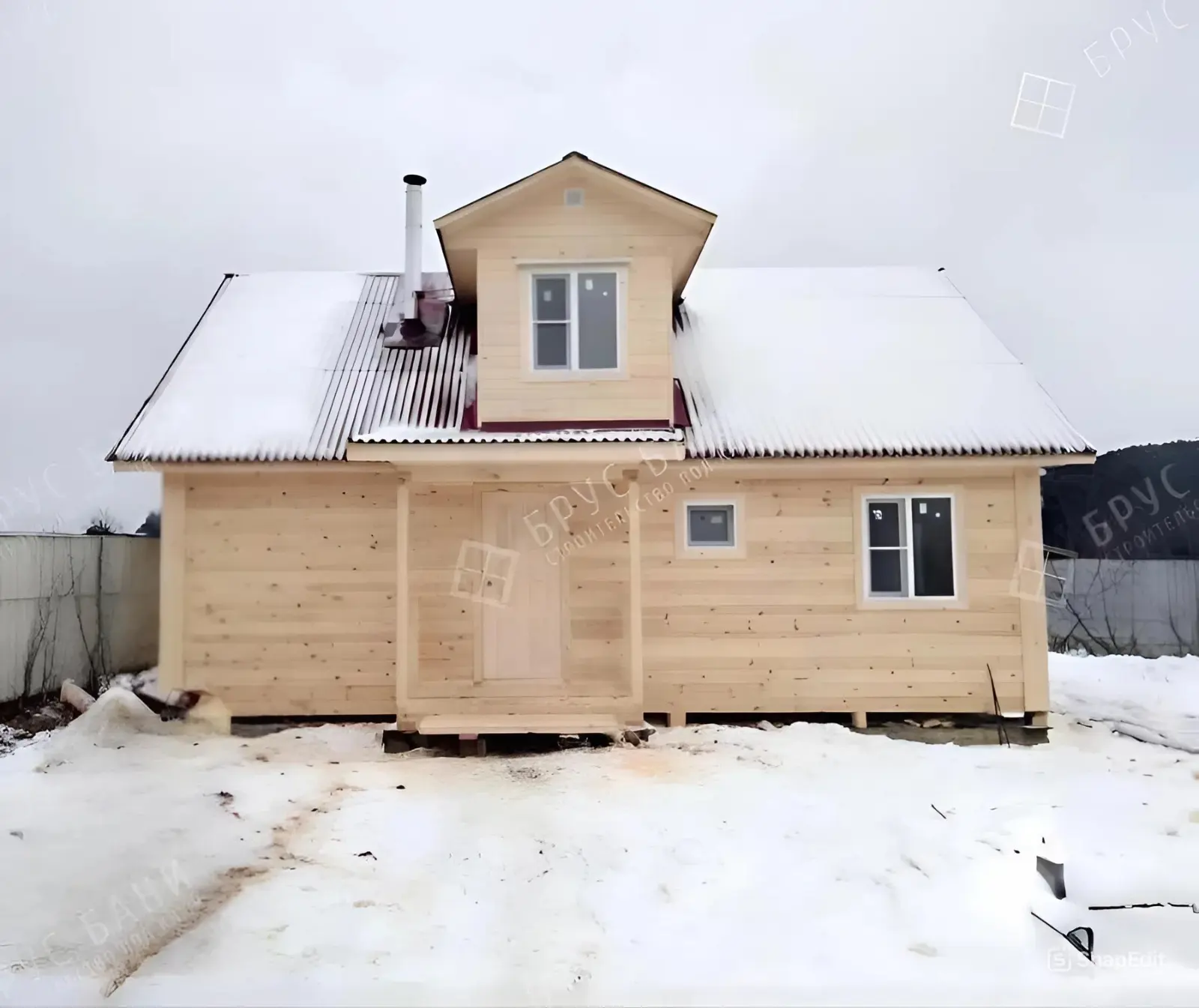 Баня из бруса фасадная часть