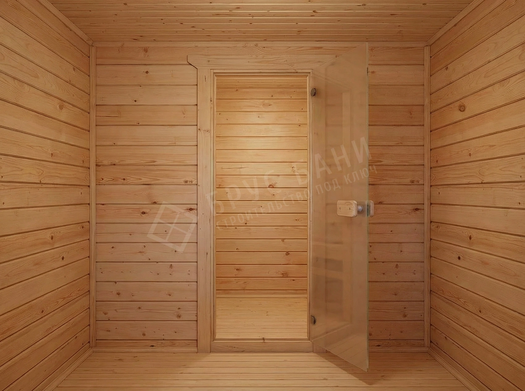 Стеклянная дверь в бане