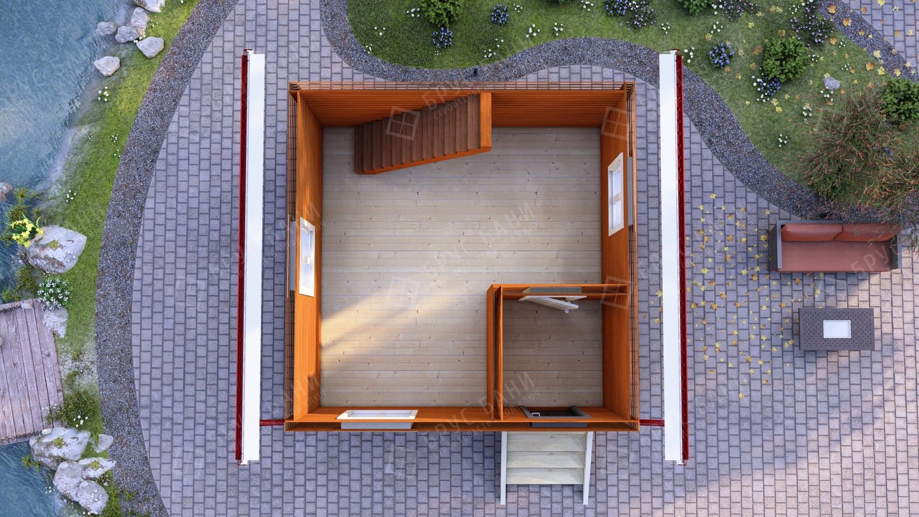 Дом из бруса 5x5 - планировка первого этажа