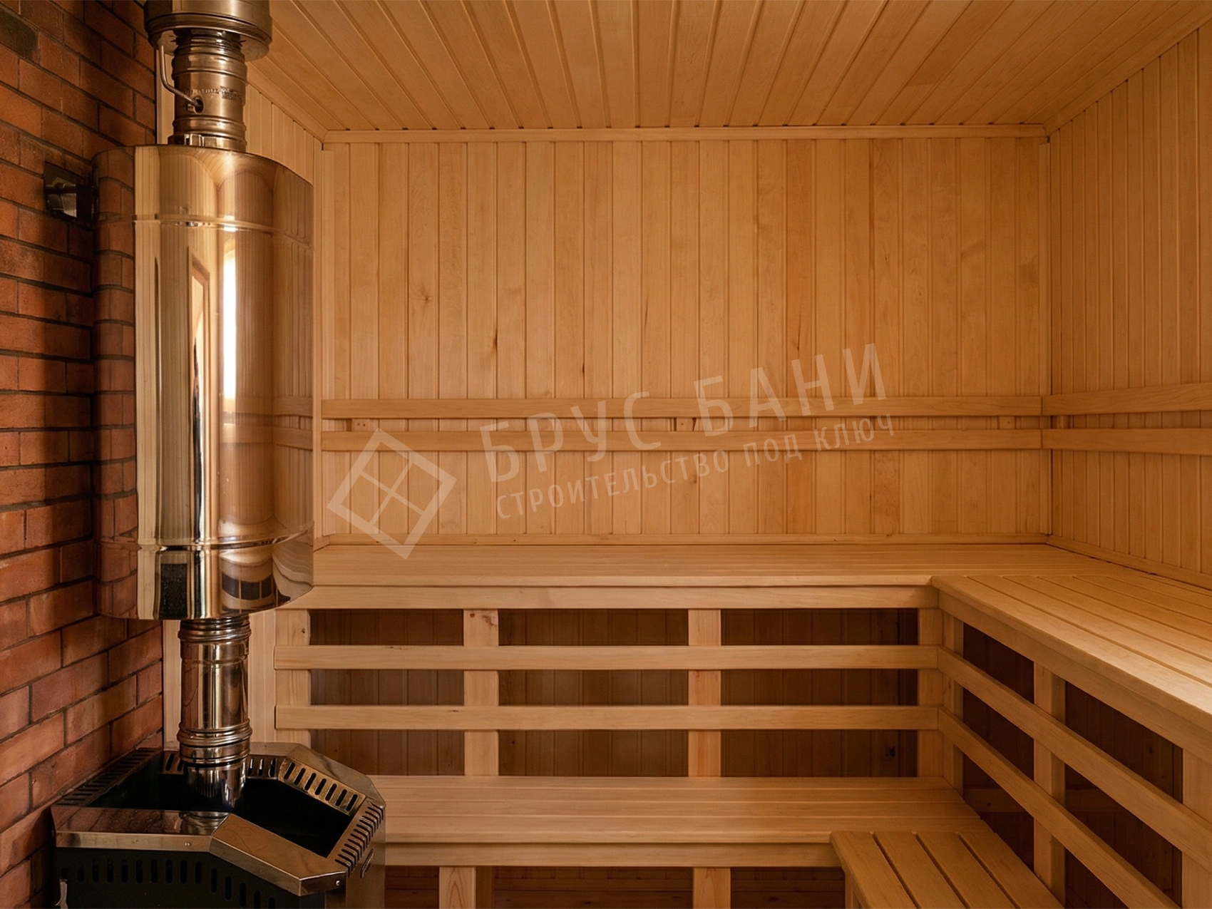 Парная в бане из бруса 6х8,5