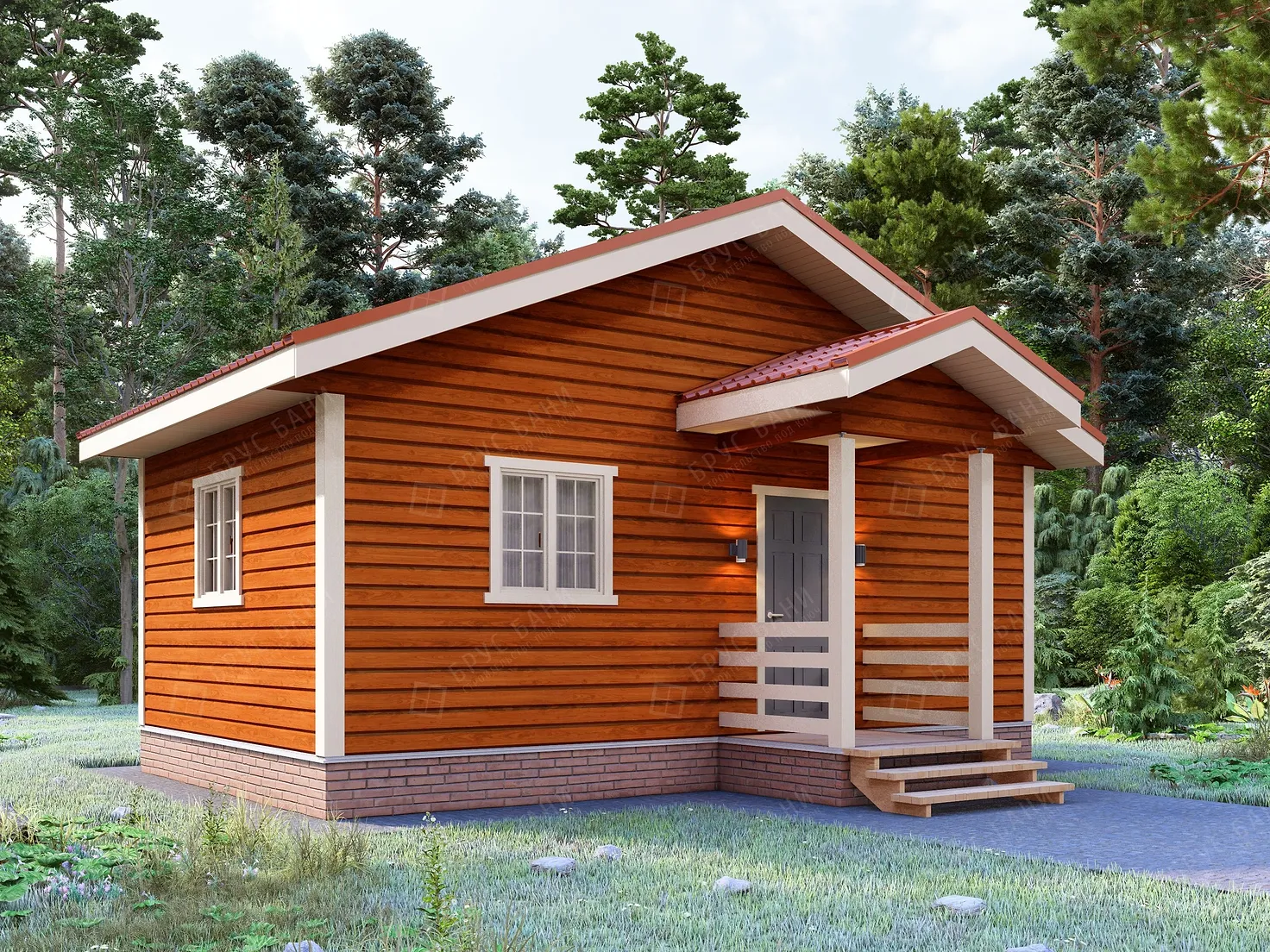 Баня из бруса 4.5x7.5 