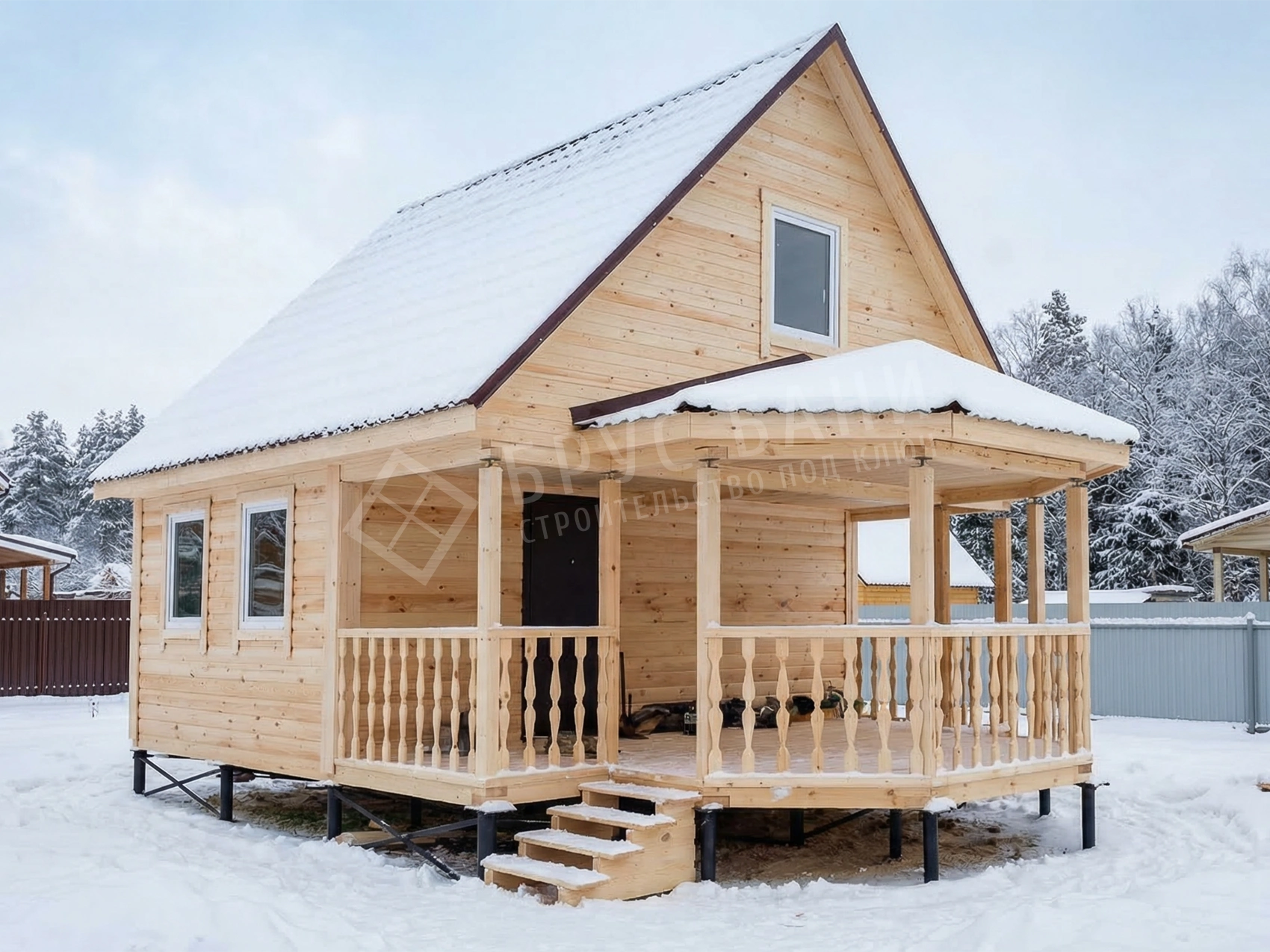 Каркасная баня 6х6