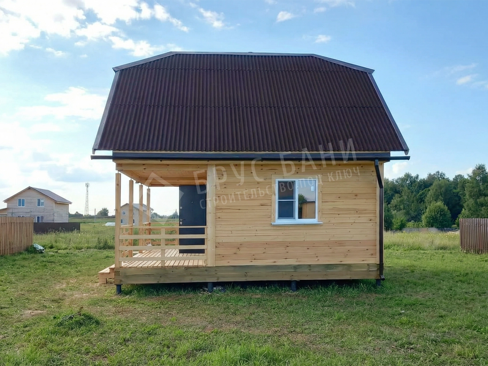 Баня из бруса вид сбоку